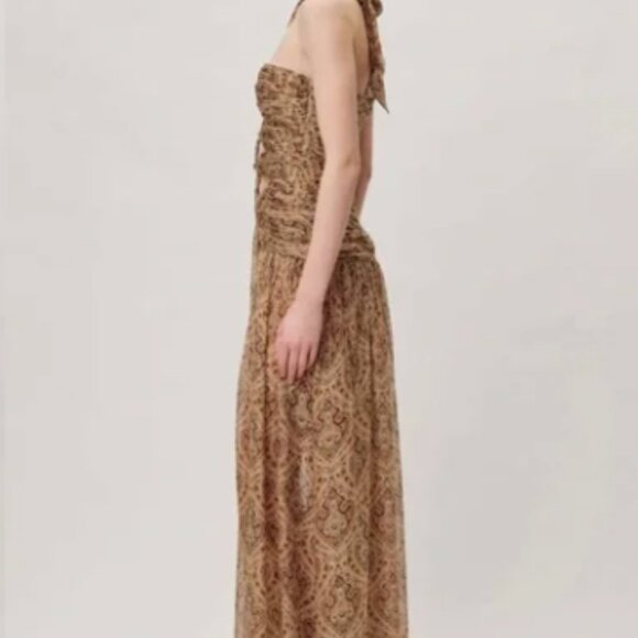 Ronny Kobo Clarice Dress - Paisley Cut Out Halter Gown - Size S - Picture 3 of 4